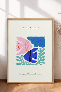 HOMEPACK Ahşap Çerçeveli Tablo Çerçeveli Poster Sanatsal Modern Duvar Dekoru FLOWER-185