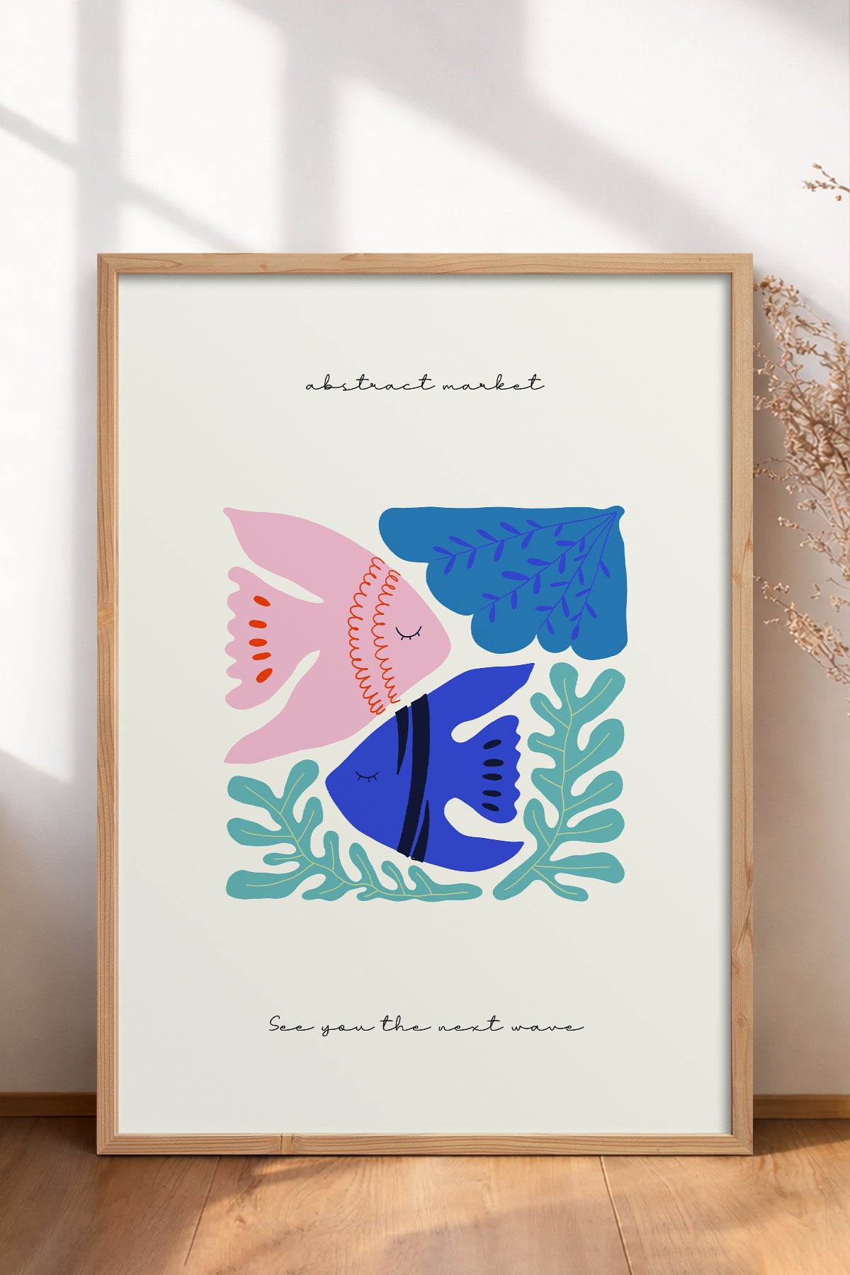 HOMEPACK Ahşap Çerçeveli Tablo Çerçeveli Poster Sanatsal Modern Duvar Dekoru FLOWER-185