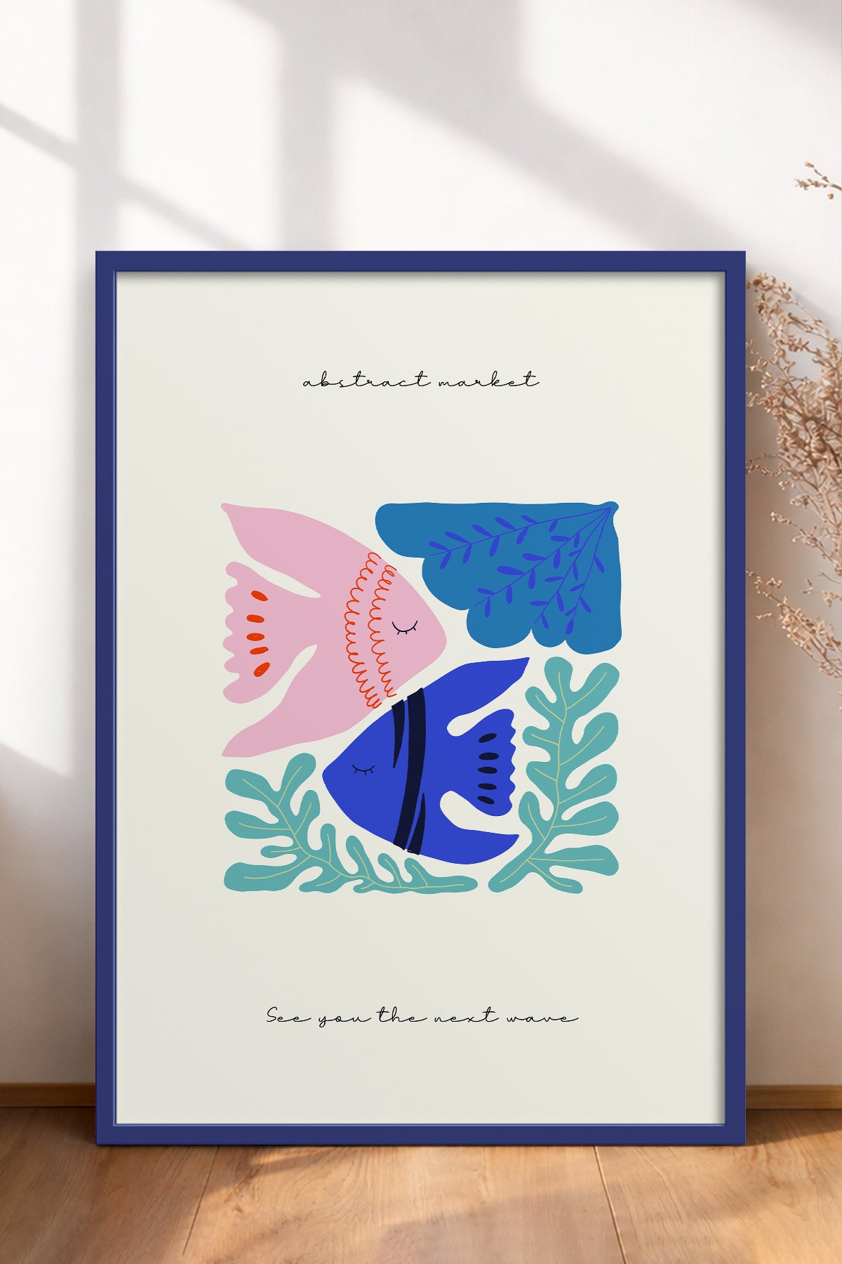 HOMEPACK Ahşap Çerçeveli Tablo Çerçeveli Poster Sanatsal Modern Duvar Dekoru FLOWER-185