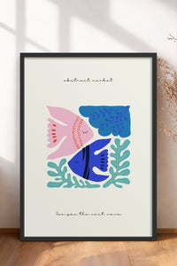 HOMEPACK Ahşap Çerçeveli Tablo Çerçeveli Poster Sanatsal Modern Duvar Dekoru FLOWER-185