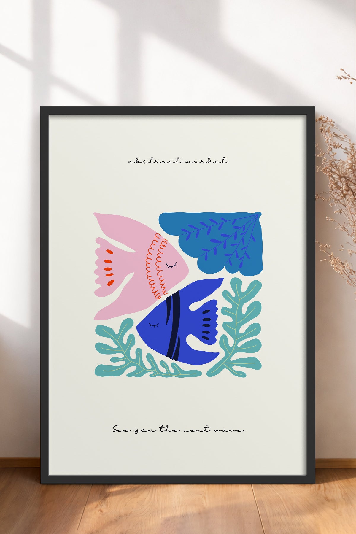 HOMEPACK Ahşap Çerçeveli Tablo Çerçeveli Poster Sanatsal Modern Duvar Dekoru FLOWER-185