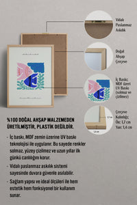 HOMEPACK Ahşap Çerçeveli Tablo Çerçeveli Poster Sanatsal Modern Duvar Dekoru FLOWER-185