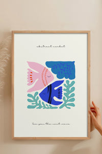 HOMEPACK Ahşap Çerçeveli Tablo Çerçeveli Poster Sanatsal Modern Duvar Dekoru FLOWER-185