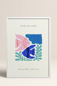 HOMEPACK Ahşap Çerçeveli Tablo Çerçeveli Poster Sanatsal Modern Duvar Dekoru FLOWER-185