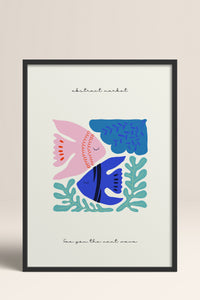 HOMEPACK Ahşap Çerçeveli Tablo Çerçeveli Poster Sanatsal Modern Duvar Dekoru FLOWER-185