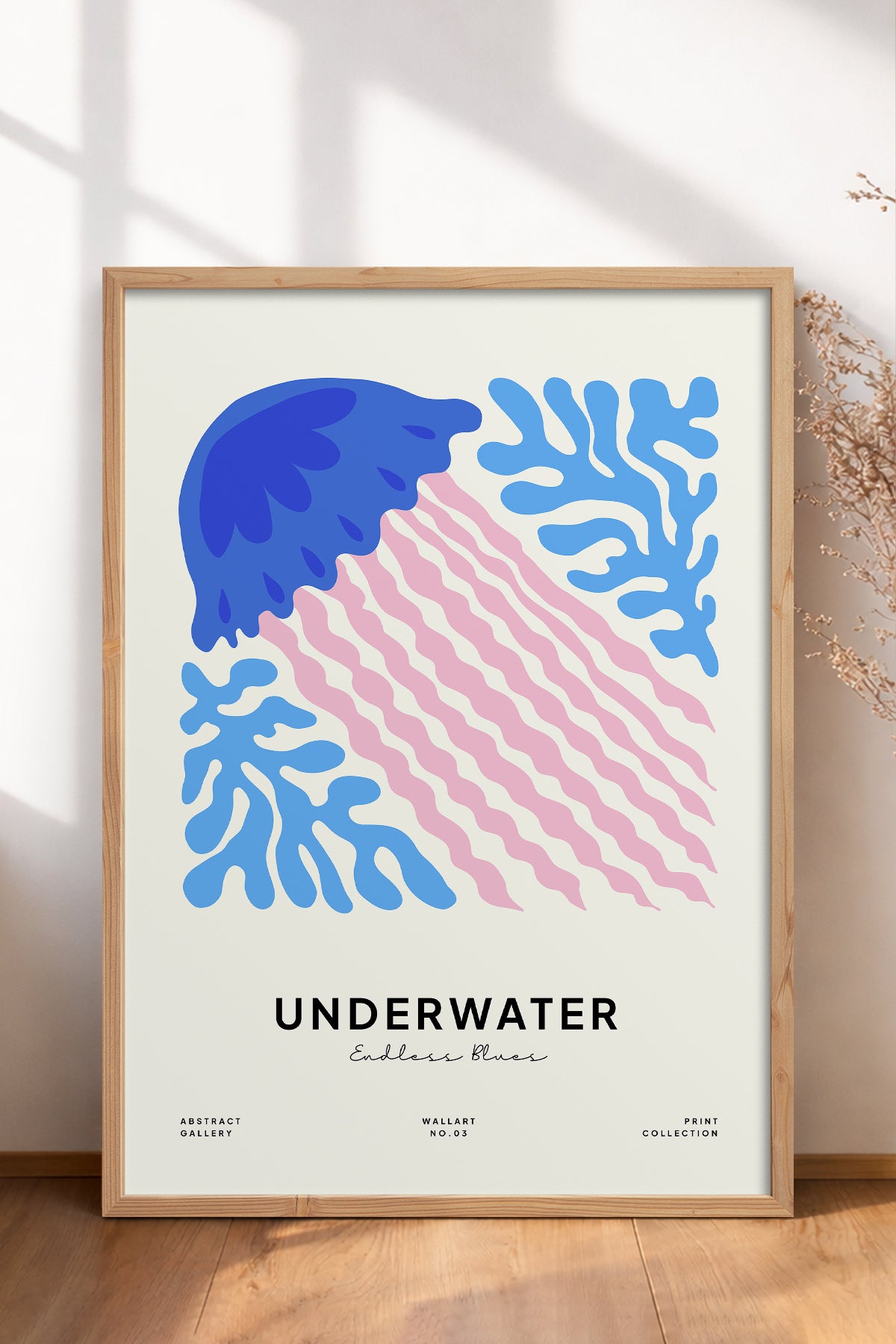 HOMEPACK Ahşap Çerçeveli Tablo Çerçeveli Poster Sanatsal Modern Duvar Dekoru FLOWER-191