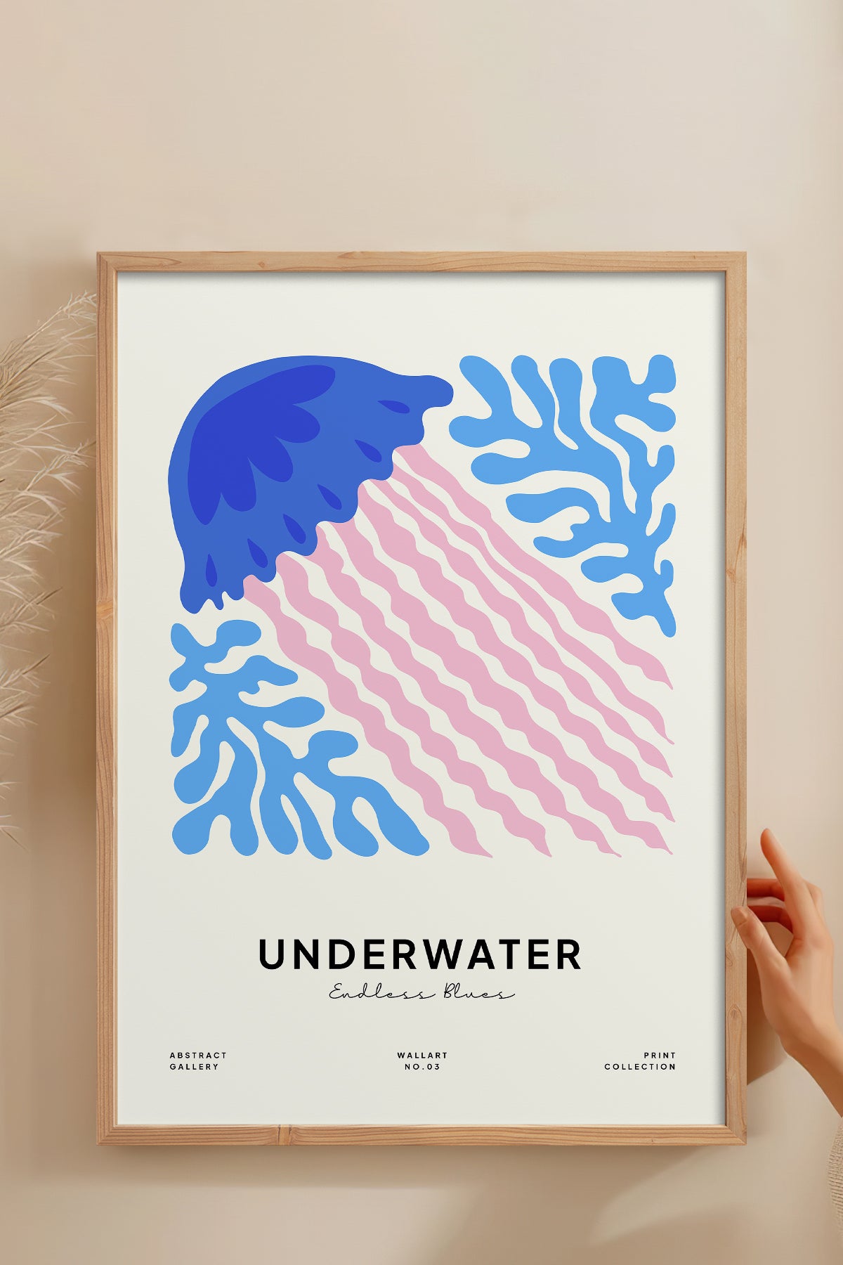 HOMEPACK Ahşap Çerçeveli Tablo Çerçeveli Poster Sanatsal Modern Duvar Dekoru FLOWER-191