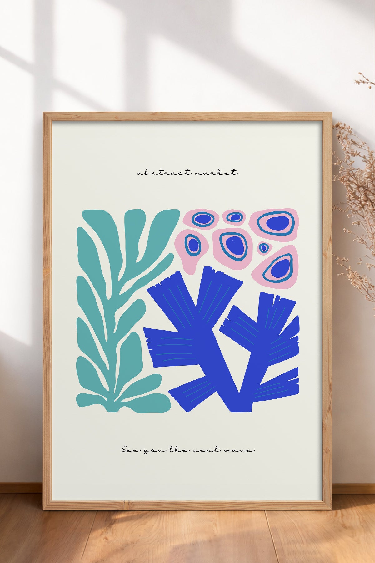 HOMEPACK Ahşap Çerçeveli Tablo Çerçeveli Poster Sanatsal Modern Duvar Dekoru FLOWER-192