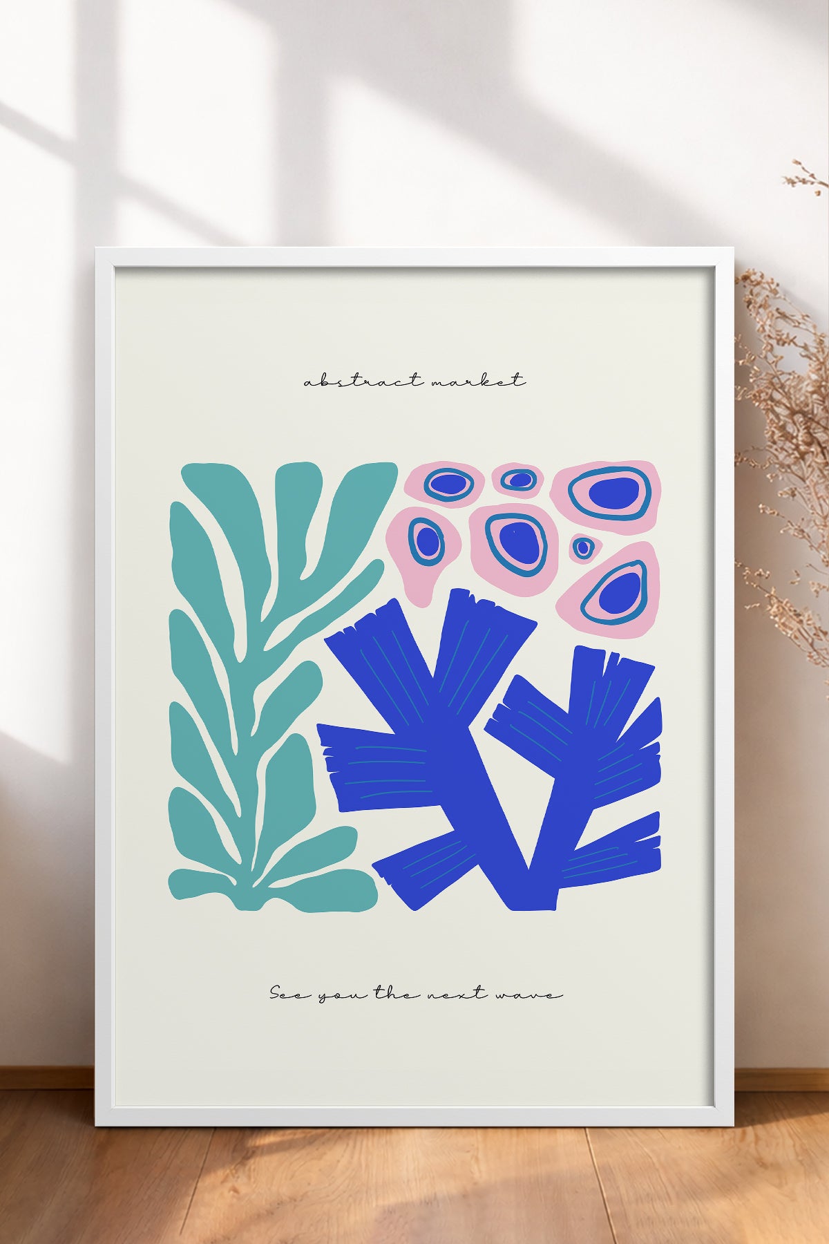 HOMEPACK Ahşap Çerçeveli Tablo Çerçeveli Poster Sanatsal Modern Duvar Dekoru FLOWER-192