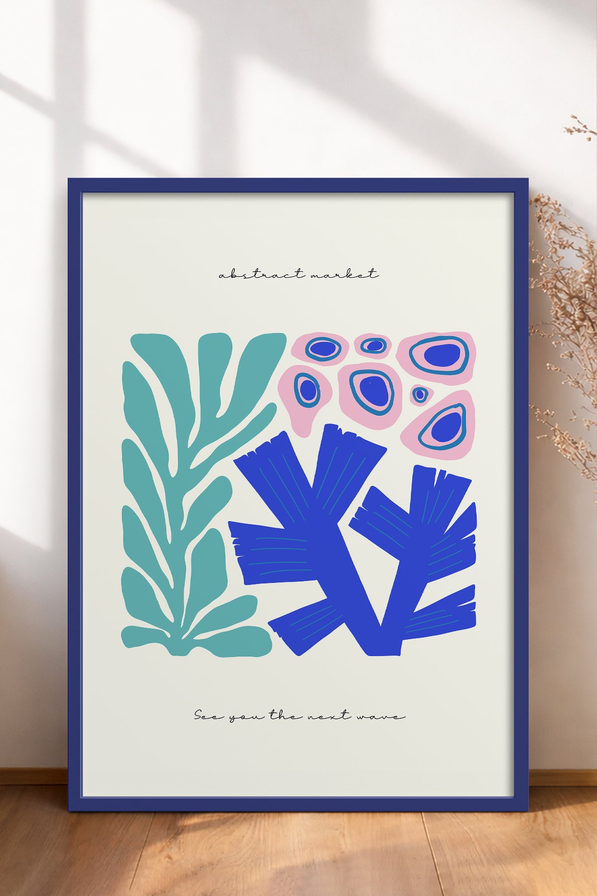 HOMEPACK Ahşap Çerçeveli Tablo Çerçeveli Poster Sanatsal Modern Duvar Dekoru FLOWER-192