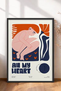 HOMEPACK Ahşap Çerçeveli Tablo Çerçeveli Poster Sanatsal Modern Duvar Dekoru FLOWER-193