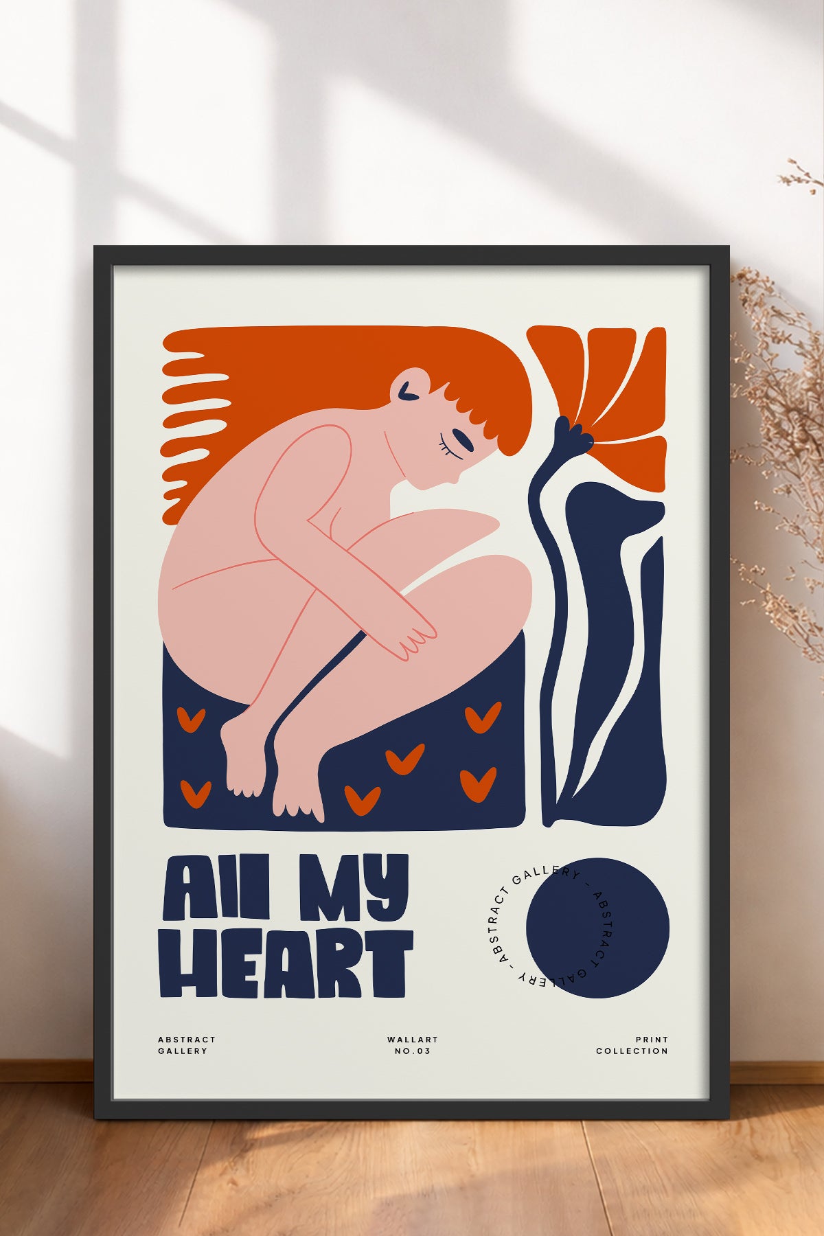 HOMEPACK Ahşap Çerçeveli Tablo Çerçeveli Poster Sanatsal Modern Duvar Dekoru FLOWER-193