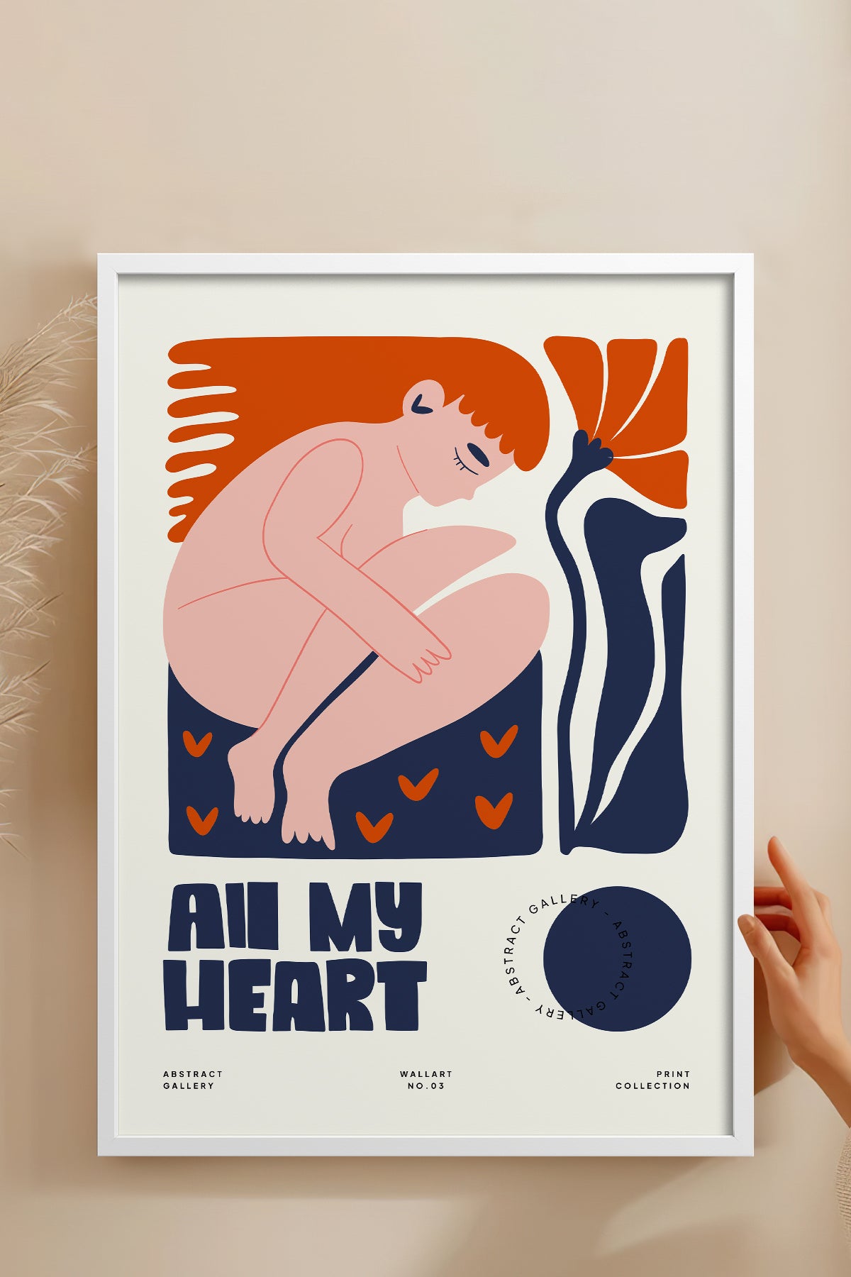 HOMEPACK Ahşap Çerçeveli Tablo Çerçeveli Poster Sanatsal Modern Duvar Dekoru FLOWER-193