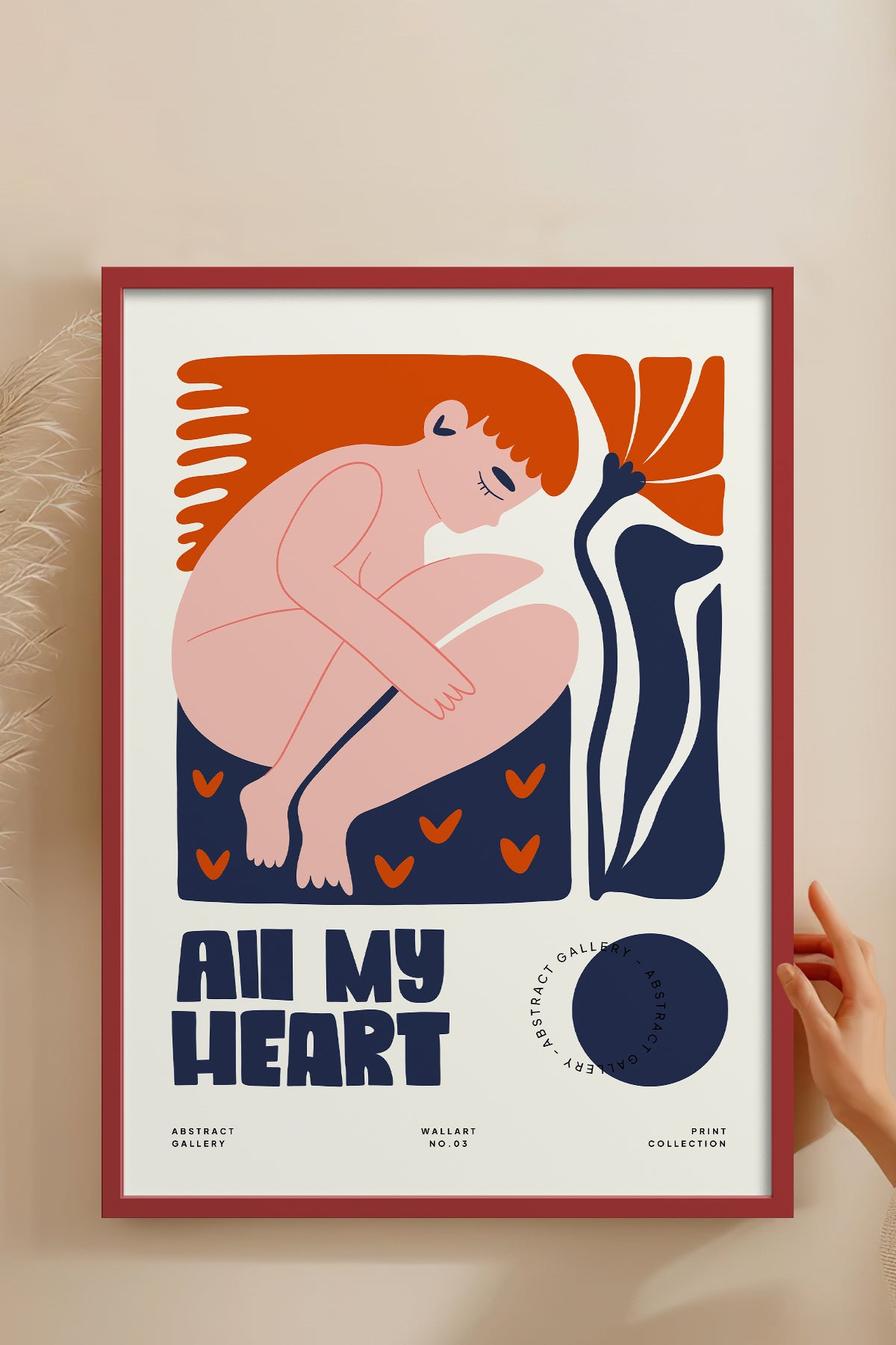 HOMEPACK Ahşap Çerçeveli Tablo Çerçeveli Poster Sanatsal Modern Duvar Dekoru FLOWER-193