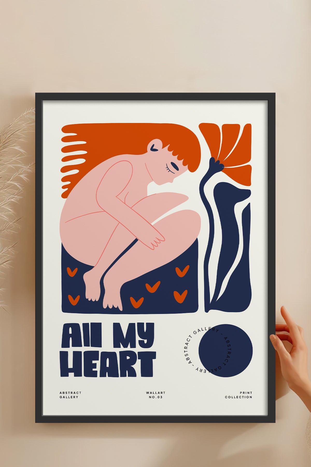 HOMEPACK Ahşap Çerçeveli Tablo Çerçeveli Poster Sanatsal Modern Duvar Dekoru FLOWER-193