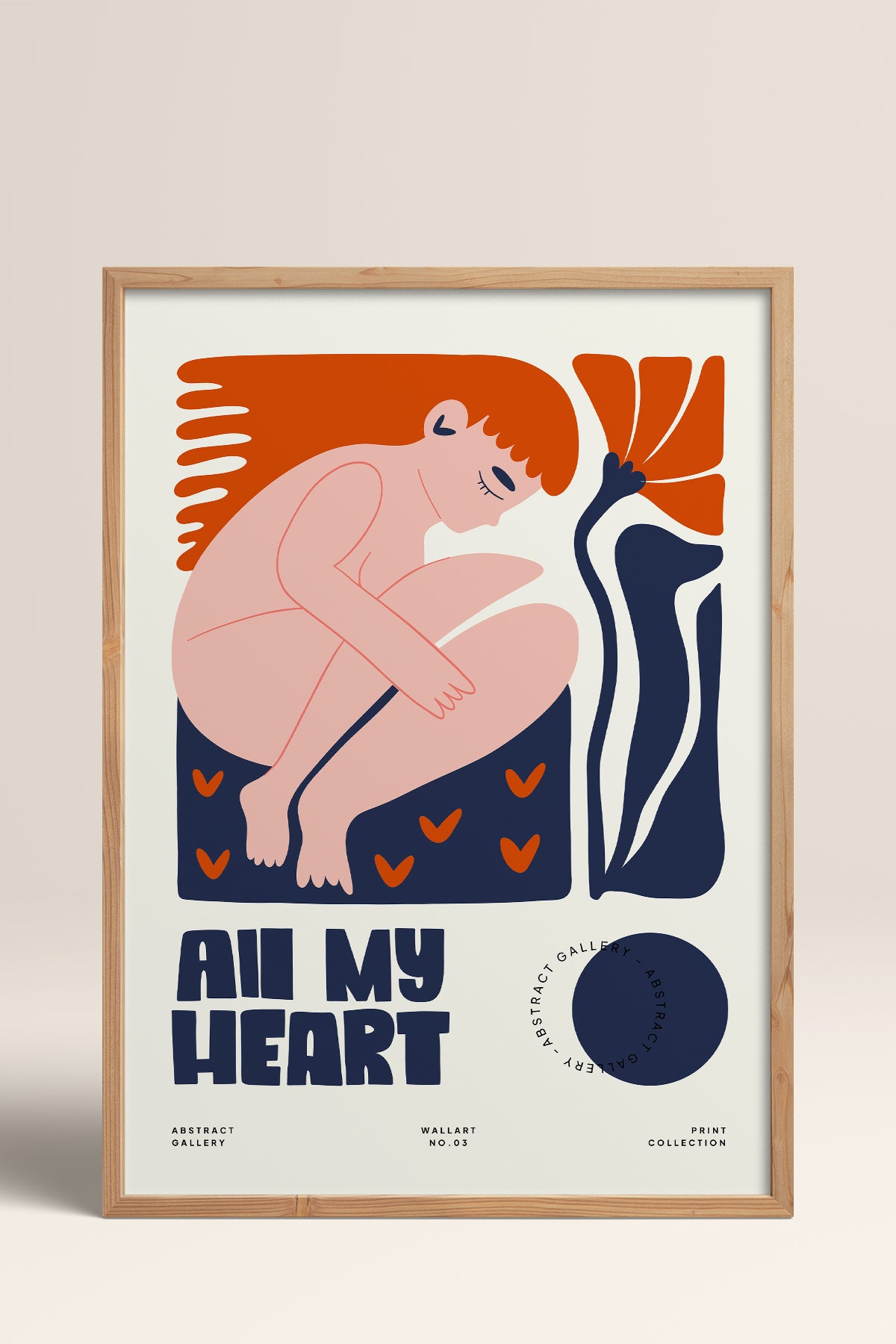 HOMEPACK Ahşap Çerçeveli Tablo Çerçeveli Poster Sanatsal Modern Duvar Dekoru FLOWER-193