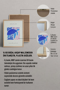 HOMEPACK Ahşap Çerçeveli Tablo Çerçeveli Poster Sanatsal Modern Duvar Dekoru FLOWER-194