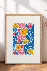 HOMEPACK Ahşap Çerçeveli Tablo Çerçeveli Poster Sanatsal Modern Duvar Dekoru FLOWER-196