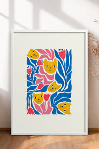 HOMEPACK Ahşap Çerçeveli Tablo Çerçeveli Poster Sanatsal Modern Duvar Dekoru FLOWER-196
