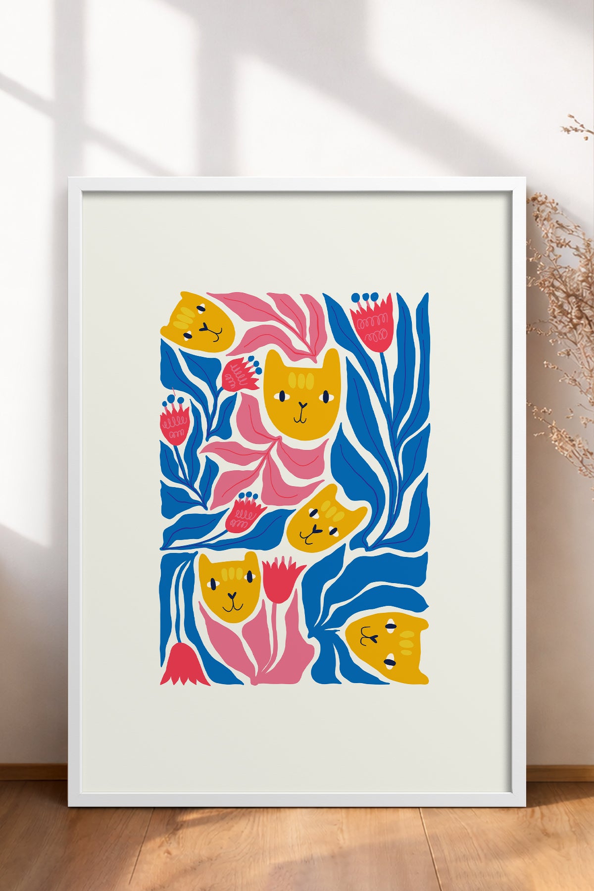 HOMEPACK Ahşap Çerçeveli Tablo Çerçeveli Poster Sanatsal Modern Duvar Dekoru FLOWER-196
