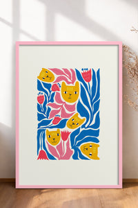 HOMEPACK Ahşap Çerçeveli Tablo Çerçeveli Poster Sanatsal Modern Duvar Dekoru FLOWER-196