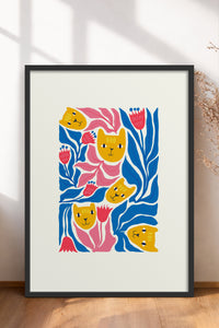 HOMEPACK Ahşap Çerçeveli Tablo Çerçeveli Poster Sanatsal Modern Duvar Dekoru FLOWER-196