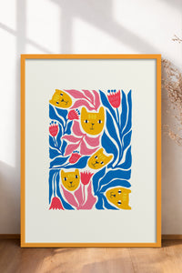 HOMEPACK Ahşap Çerçeveli Tablo Çerçeveli Poster Sanatsal Modern Duvar Dekoru FLOWER-196