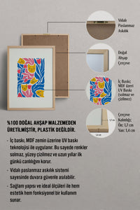 HOMEPACK Ahşap Çerçeveli Tablo Çerçeveli Poster Sanatsal Modern Duvar Dekoru FLOWER-196