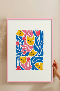 HOMEPACK Ahşap Çerçeveli Tablo Çerçeveli Poster Sanatsal Modern Duvar Dekoru FLOWER-196