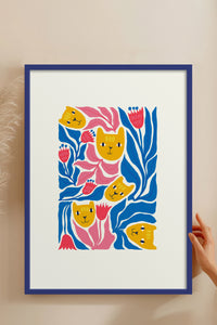 HOMEPACK Ahşap Çerçeveli Tablo Çerçeveli Poster Sanatsal Modern Duvar Dekoru FLOWER-196