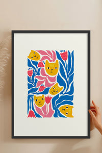 HOMEPACK Ahşap Çerçeveli Tablo Çerçeveli Poster Sanatsal Modern Duvar Dekoru FLOWER-196