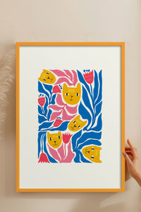HOMEPACK Ahşap Çerçeveli Tablo Çerçeveli Poster Sanatsal Modern Duvar Dekoru FLOWER-196