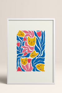HOMEPACK Ahşap Çerçeveli Tablo Çerçeveli Poster Sanatsal Modern Duvar Dekoru FLOWER-196