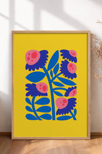HOMEPACK Ahşap Çerçeveli Tablo Çerçeveli Poster Sanatsal Modern Duvar Dekoru FLOWER-197