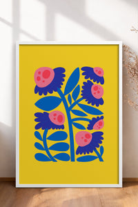 HOMEPACK Ahşap Çerçeveli Tablo Çerçeveli Poster Sanatsal Modern Duvar Dekoru FLOWER-197