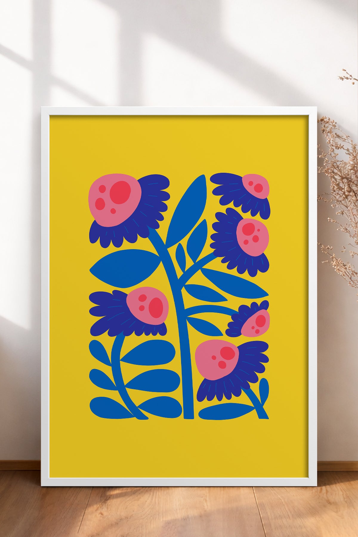 HOMEPACK Ahşap Çerçeveli Tablo Çerçeveli Poster Sanatsal Modern Duvar Dekoru FLOWER-197