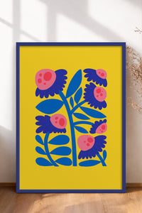 HOMEPACK Ahşap Çerçeveli Tablo Çerçeveli Poster Sanatsal Modern Duvar Dekoru FLOWER-197