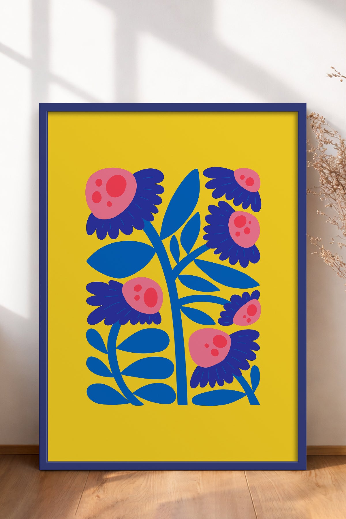 HOMEPACK Ahşap Çerçeveli Tablo Çerçeveli Poster Sanatsal Modern Duvar Dekoru FLOWER-197