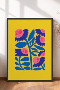 HOMEPACK Ahşap Çerçeveli Tablo Çerçeveli Poster Sanatsal Modern Duvar Dekoru FLOWER-197