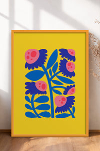 HOMEPACK Ahşap Çerçeveli Tablo Çerçeveli Poster Sanatsal Modern Duvar Dekoru FLOWER-197