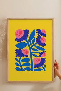 HOMEPACK Ahşap Çerçeveli Tablo Çerçeveli Poster Sanatsal Modern Duvar Dekoru FLOWER-197