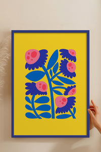 HOMEPACK Ahşap Çerçeveli Tablo Çerçeveli Poster Sanatsal Modern Duvar Dekoru FLOWER-197