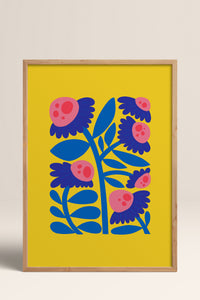 HOMEPACK Ahşap Çerçeveli Tablo Çerçeveli Poster Sanatsal Modern Duvar Dekoru FLOWER-197