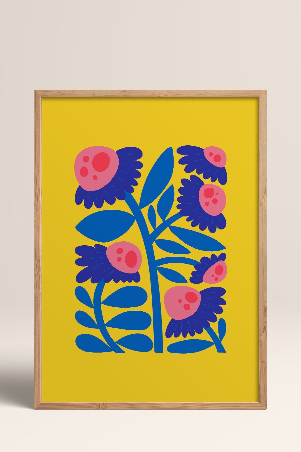 HOMEPACK Ahşap Çerçeveli Tablo Çerçeveli Poster Sanatsal Modern Duvar Dekoru FLOWER-197