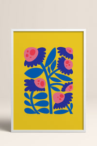 HOMEPACK Ahşap Çerçeveli Tablo Çerçeveli Poster Sanatsal Modern Duvar Dekoru FLOWER-197