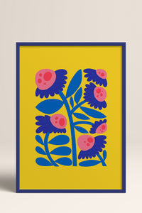 HOMEPACK Ahşap Çerçeveli Tablo Çerçeveli Poster Sanatsal Modern Duvar Dekoru FLOWER-197