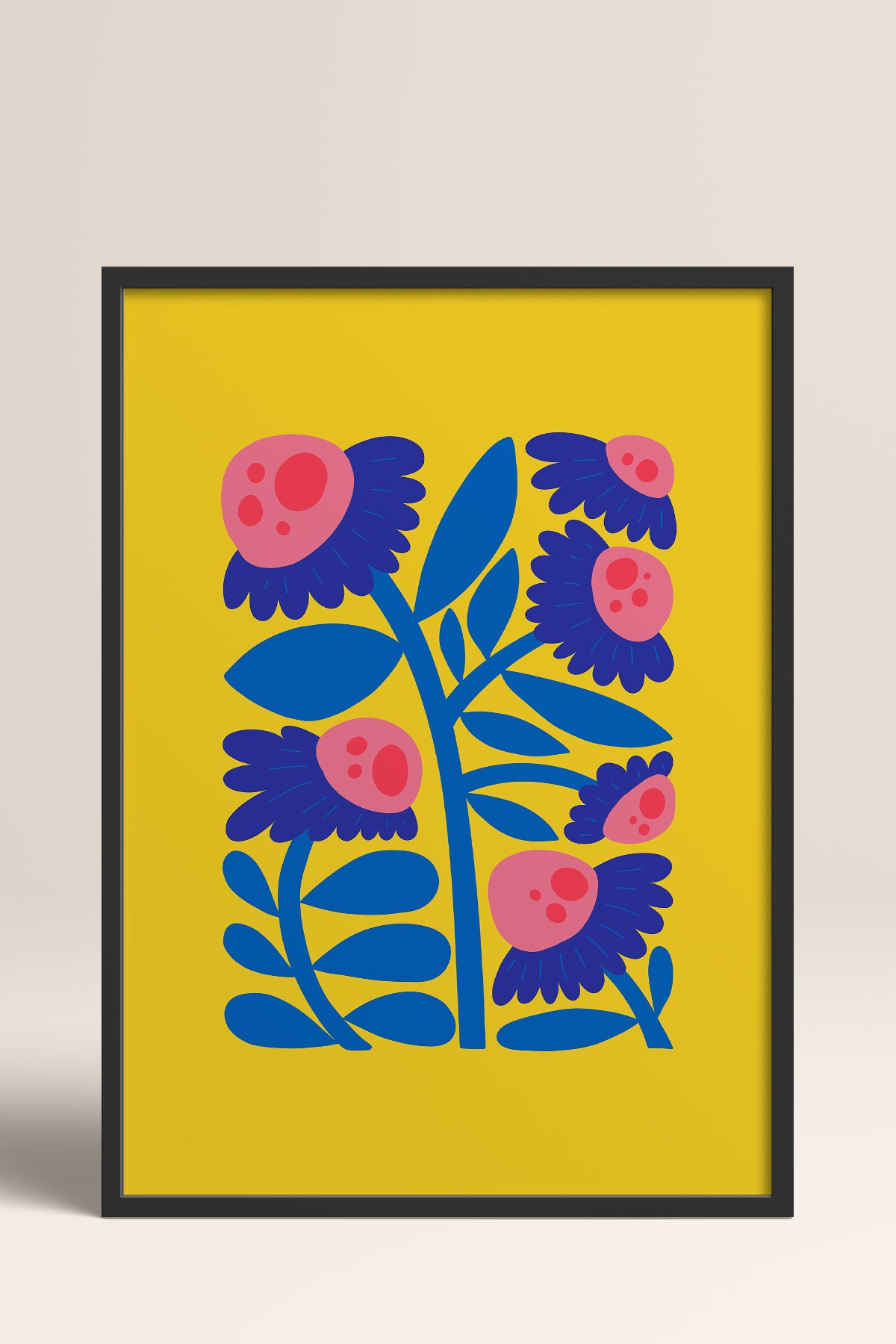 HOMEPACK Ahşap Çerçeveli Tablo Çerçeveli Poster Sanatsal Modern Duvar Dekoru FLOWER-197