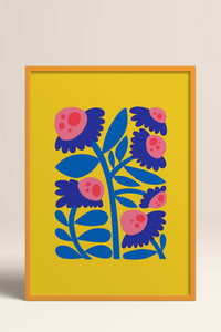 HOMEPACK Ahşap Çerçeveli Tablo Çerçeveli Poster Sanatsal Modern Duvar Dekoru FLOWER-197