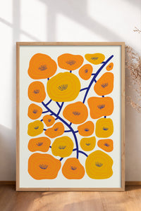 HOMEPACK Ahşap Çerçeveli Tablo Çerçeveli Poster Sanatsal Modern Duvar Dekoru FLOWER-198