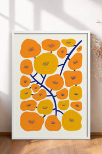 HOMEPACK Ahşap Çerçeveli Tablo Çerçeveli Poster Sanatsal Modern Duvar Dekoru FLOWER-198